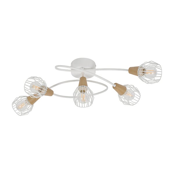 COREP - Plafonnier spirale 5L orientables Tyron - Métal bois - 40W - large