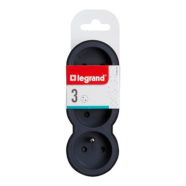 LEGRAND - Fiche multiprise 3 prises forntales noir - large