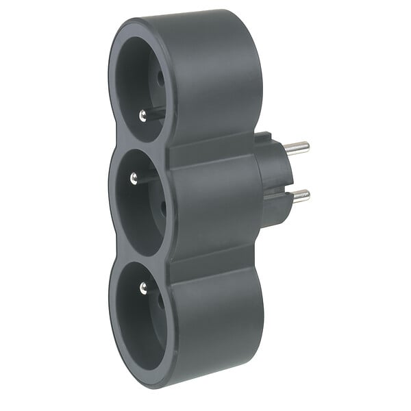 LEGRAND - Fiche multiprise 3 prises forntales noir - large