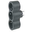 LEGRAND - Fiche multiprise 3 prises forntales noir - vignette