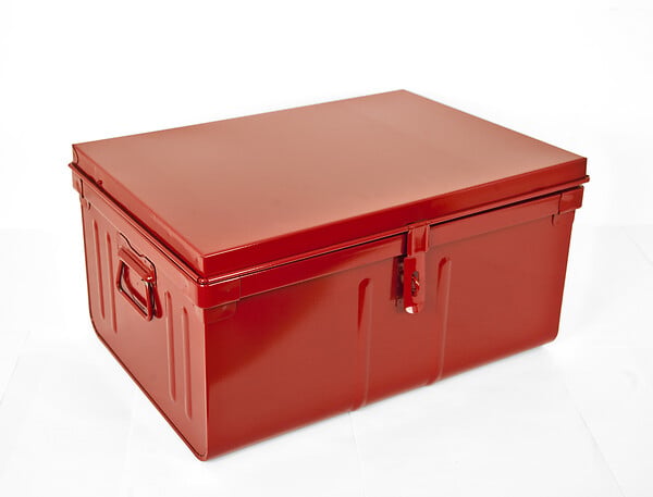 P.HENRY - Pierre henry - coffre en metal rouge 45 litres - large