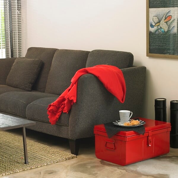 P.HENRY - Pierre henry - coffre en metal rouge 45 litres - large