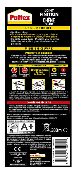 PATTEX - Joint finition parquet - Chêne clair - 280ml - large