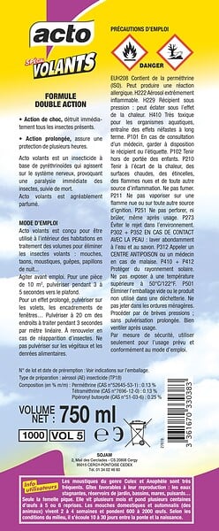 ACTO - Aérosol spécial volants 600ml - large