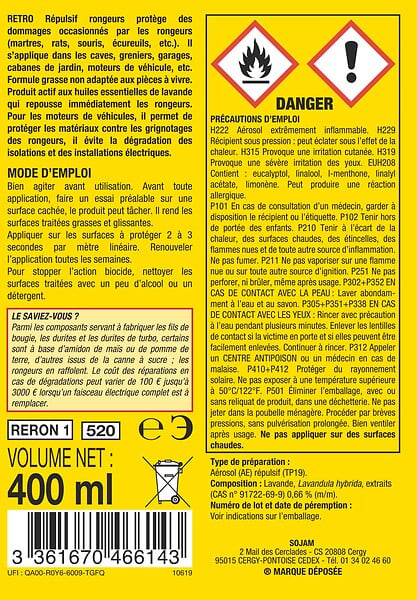 RETRO - Répulsif rongeurs huiles essentielles - large