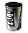 P.HENRY - Pierre henry - coffre pouf 33 litres en metal decor one way - vignette