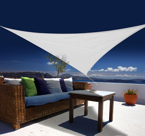 JARDILINE - Voile ombrage Austral - Triangulaire - Blanc - 3,60m - large