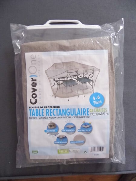 JARDILINE - Housse table rectangulaire + chaises 4-6 personnes cover one - large
