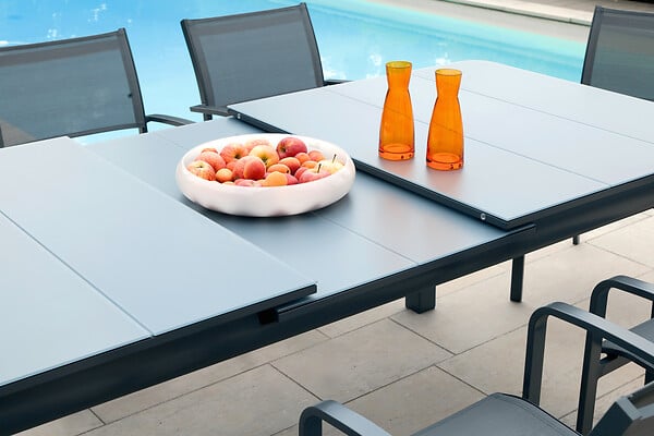 JARDILINE - Table de jardin Milos - Aluminium - Gris - 12 personnes - large