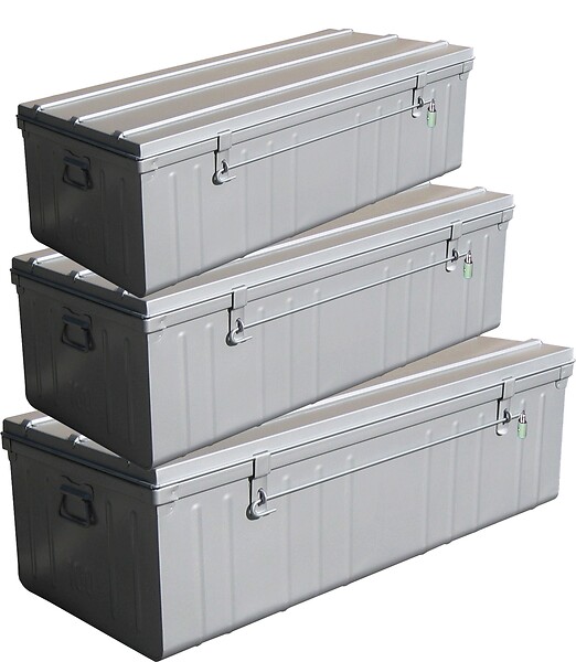 P.HENRY - Lot de 3 cantines - Métal - Gris - 90-100-110cm - large