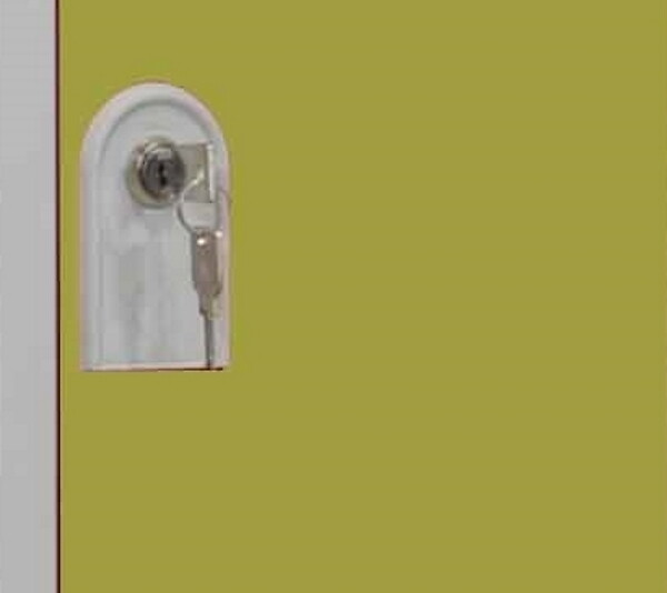 P.HENRY - Vestiaire 3 colonnes de 2 cases gris perle - anis - large