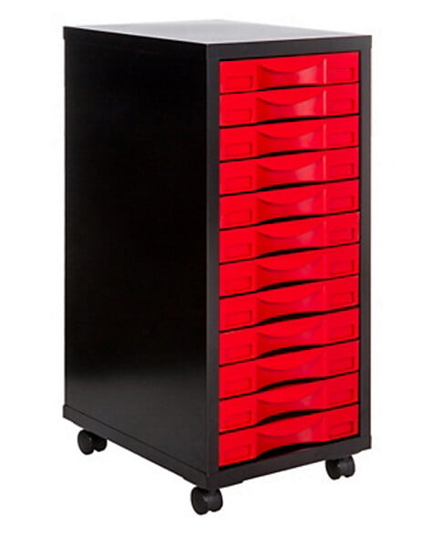 Module en métal 12 tiroirs pour rangement -  Noir - large