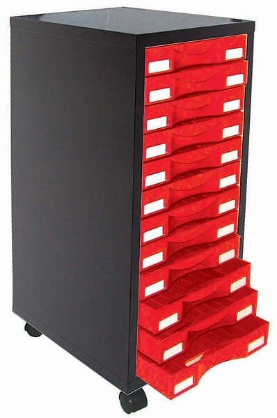 Module en métal 12 tiroirs pour rangement -  Noir - large