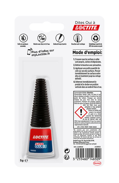 LOCTITE - Colles Cyanoacrylates SG3 Précision Bouteille 5g - large