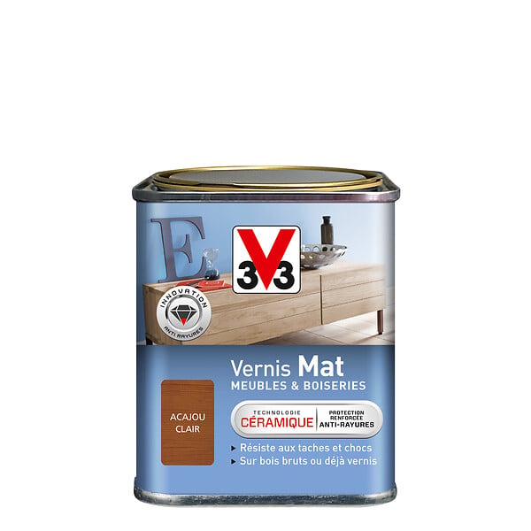 V33 BOIS - Vernis mat acajou clair 0.25 litre - large