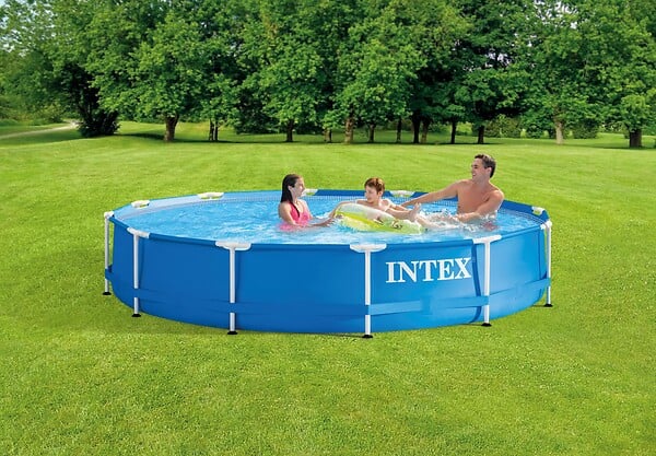 INTEX - Piscine hors sol avec filtre - Ronde - 3,66x0,76m - large