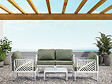 Salon de jardin Reve - Aluminium - Blanc et vert - 4 personnes - vignette