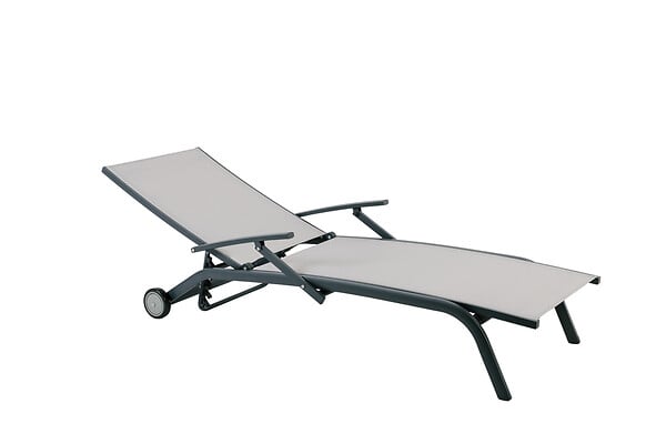 Bain de soleil inclinable - Gris clair - 194x71x83cm - large