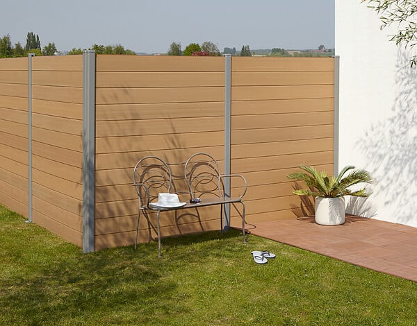 XYLTECH - Lame de clôture composite XYLTECH 148x15.6x1.9cm coloris teck - large