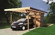SOLID - Carport toit plat bois avec abri de jardin 306x706cm - vignette