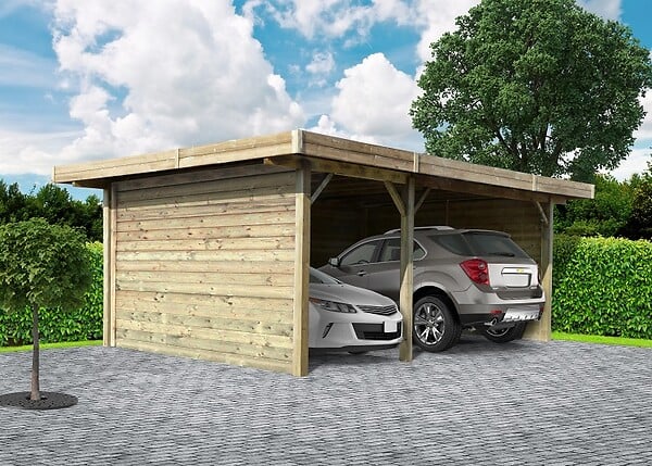 SOLID - Carport toit plat en bois 5x7m S7757 - large