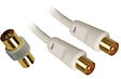 APM - Cordon tv mâle mâle 9.52mm blanc 10m plus adaptateur femelle - vignette