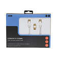 APM - Cordon tv mâle mâle 9.52mm blanc 10m plus adaptateur femelle - vignette