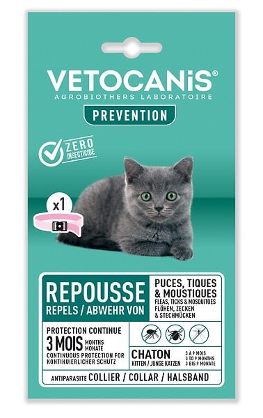 VETOCANIS - Collier antiparasitaire VETOCANIS pour chaton - large