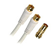 APM - Cordon satellite fiche f mâle mâle blanc 10m plus adaptateur fiche - vignette