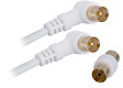 APM - Cordon tv coude male-male 9,52mm blanc 2m + adaptateur femelle - vignette
