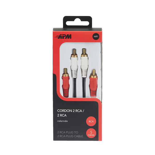 APM - Cordon 2 rca mâle mâle noir 5m - large