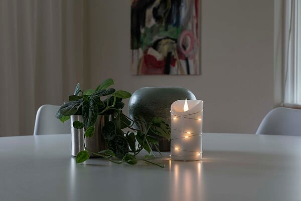 KONSTSMIDE - Bougie en cire a led, blanche - large