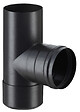 DISTRIWEST - Té tampon en émaillé avec joint - Noir - Mat - D8cm - vignette