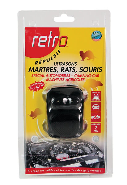 RETRO - Répulsif ultrasons rats - souris - martres spécial automobiles - large