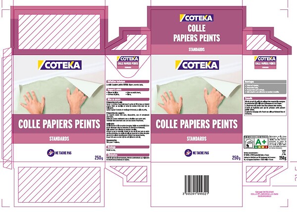 COTEKA - Colle papier peint en poudre papiers légers et lourds 250G - large