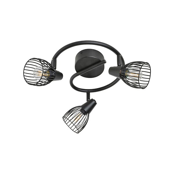 COREP - Plafonnier 3LumiÃ¨res mÃtal filaire jaro noir - large