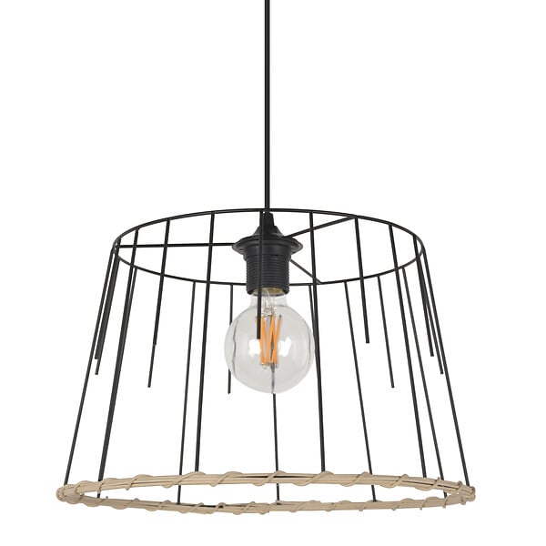 COREP - Susp 35 rotin & metal kilau noir - large