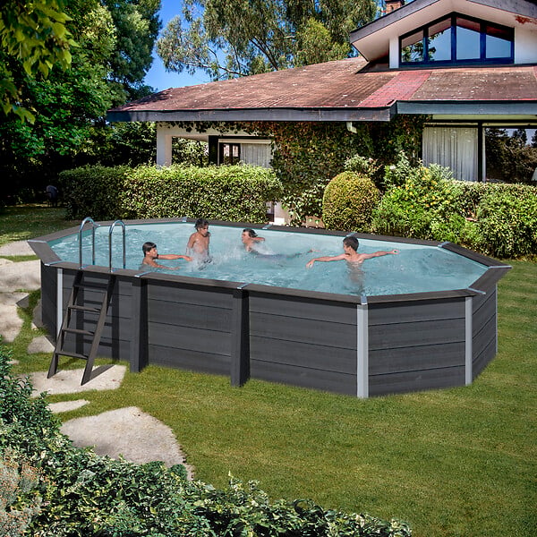 GRE - Piscine composite - ovale - 6,64x3,86x1,24m - large