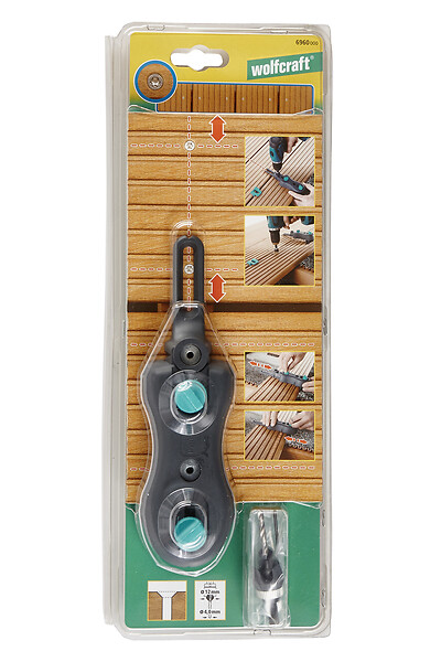 WOLFCRAFT - 1guide perçage terrasse + foret-fraise - large