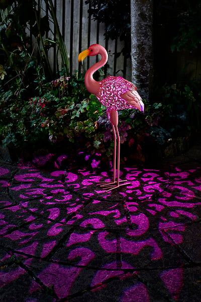 SMARTSOLAR - Flamant rose métal lumineux solaire - large