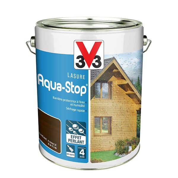 V33 BOIS - Lasure aqua-stop chêne fonce 1 L - large