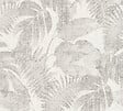 AS CREATION - Papier peint intisse palmes cosy gris fond blanc - vignette
