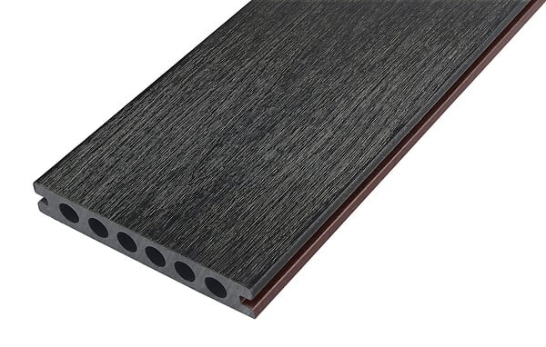 XYLTECH - Lame de terrasse en composite alvéolé - Noir et acajou - 14.5x360cm - large