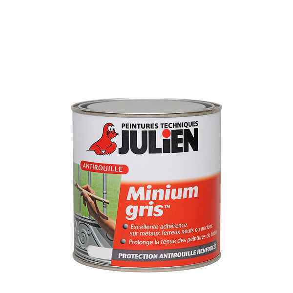 JULIEN - Primaire antirouille blanc MAT Gris Bleute Mat 0.5L - large