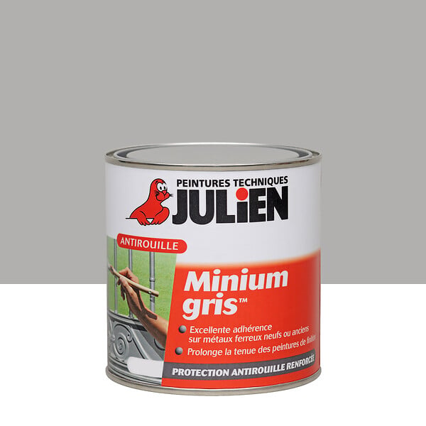JULIEN - Primaire antirouille blanc MAT Gris Bleute Mat 0.5L - large
