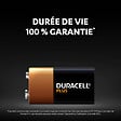 DURACELL - Piles alcalines 9V x2 Duracell Plus, 6LR61 - vignette