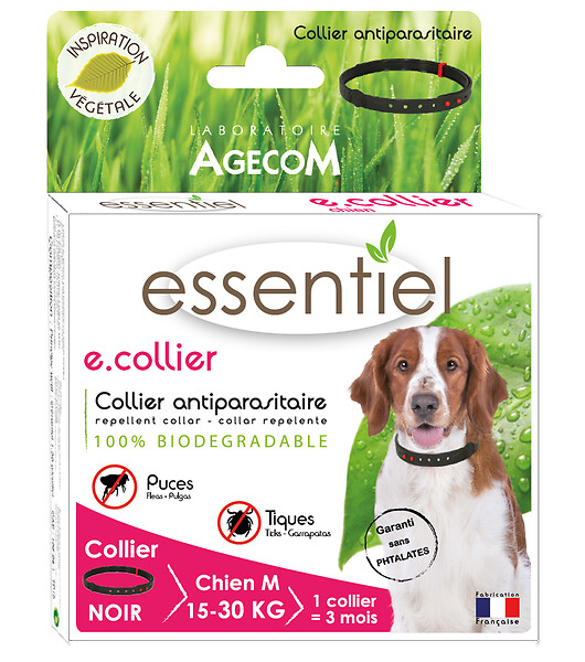 ESSENTIEL - E.collier chien noir 60cm - large
