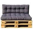 RED DECO - Set 2 coussins palette d'extérieur RIOU Gris Polyester 120 x 80 x 15 cm - vignette