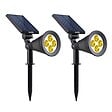 LUMI JARDIN - 2 Spots solaires projecteurs SPIKY Blanc chaud 100LM - vignette