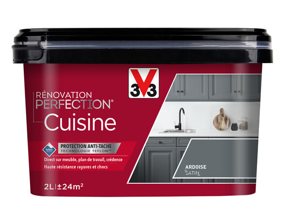 V33 PEINTURE - Peinture renovation Cuisine - Ardoise - Satin - 2L - large